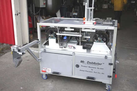 MR DEBLISTER high speed semi automatic product recovery syst